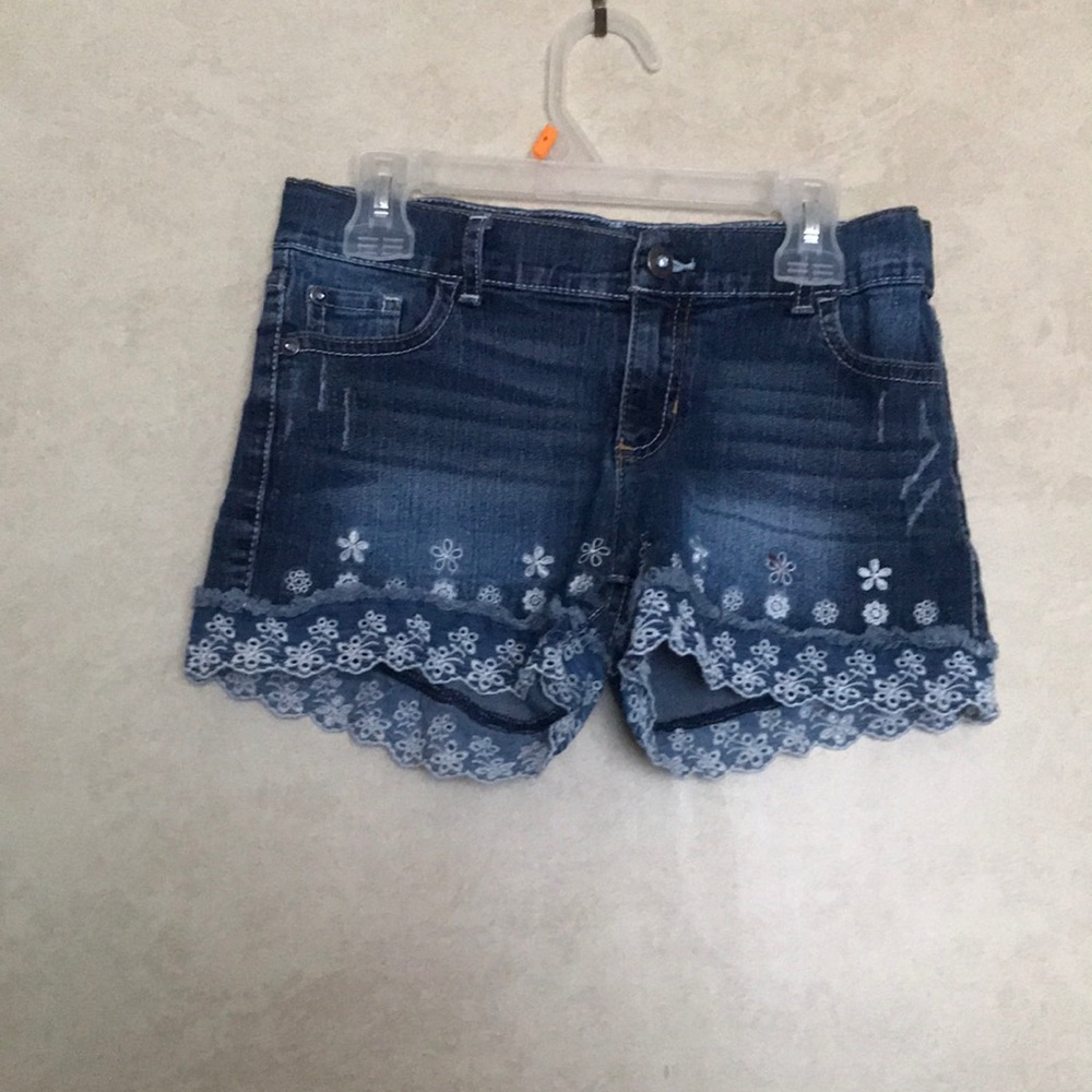 Blue Jean shorts with flowers